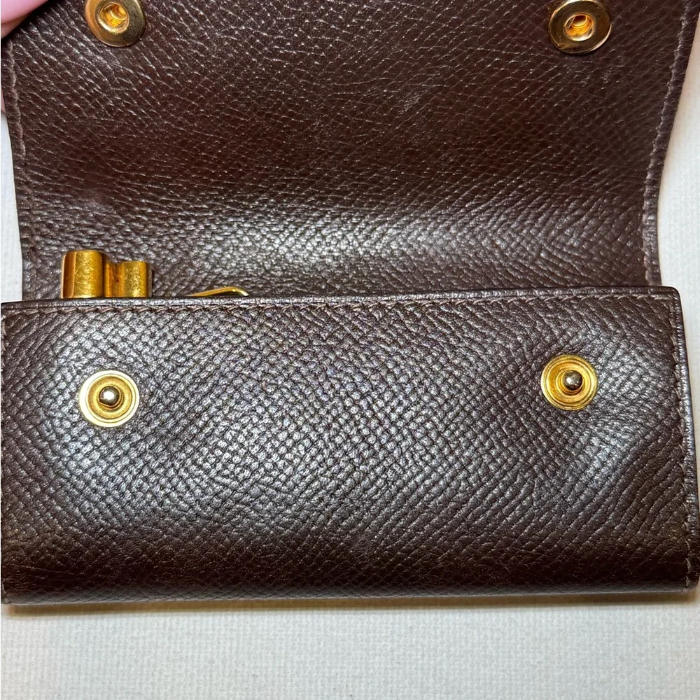 Hermès Black Leather Key Holder with Gold Accents - Picture 6 of 10